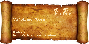 Valdman Róza névjegykártya